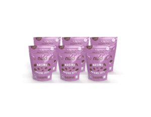 NUD Chocolate Covered Raisins, 6 pack